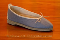 Catalogue Lin de Charente Pantoufle chaussures en lin Ballerines en lin bleu